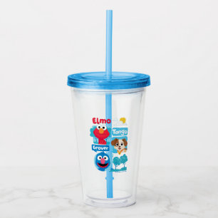 Vaso Acrílico Barrio Sésamo   Gráfico Elmo, Tango y Grover Park