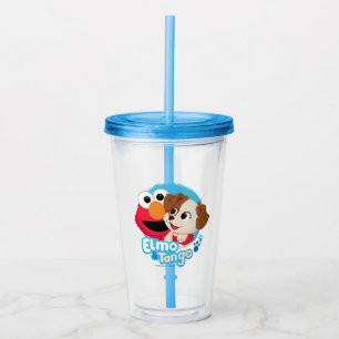 Vaso Acrílico Barrio Sésamo   Insignia Elmo y Tango