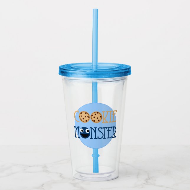 Vaso Acrílico Barrio Sésamo | Monstruo de la cookie (Anverso)