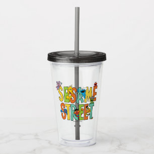 Vaso Acrílico Barrio Sésamo Pals tipo calle Sésamo
