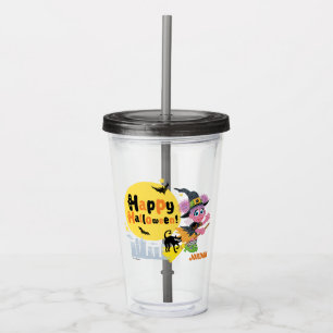 Vaso Acrílico Barrio Sésamo   Patrón de Halloween