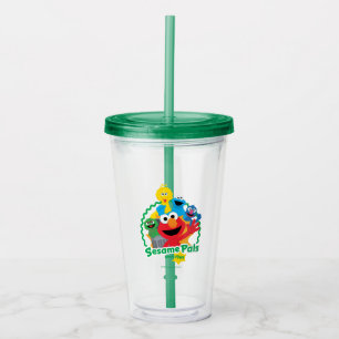 Vaso Acrílico Barrio Sésamo   Pilas Sesame Desde 1969