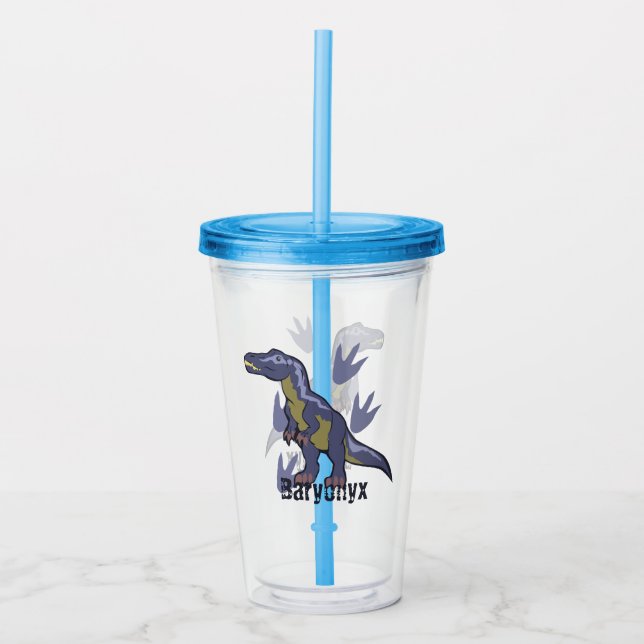 Vaso Acrílico Baryonyx azul (Anverso)