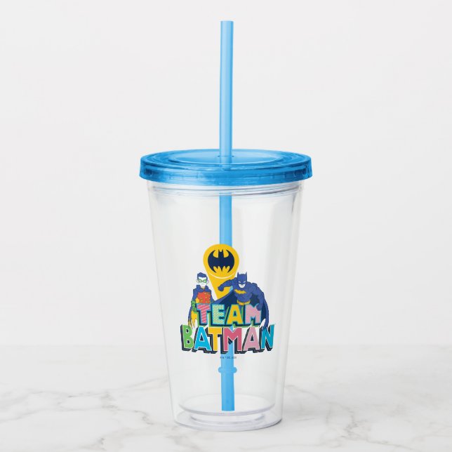 Vaso Acrílico Batman | Equipo Batman (Anverso)