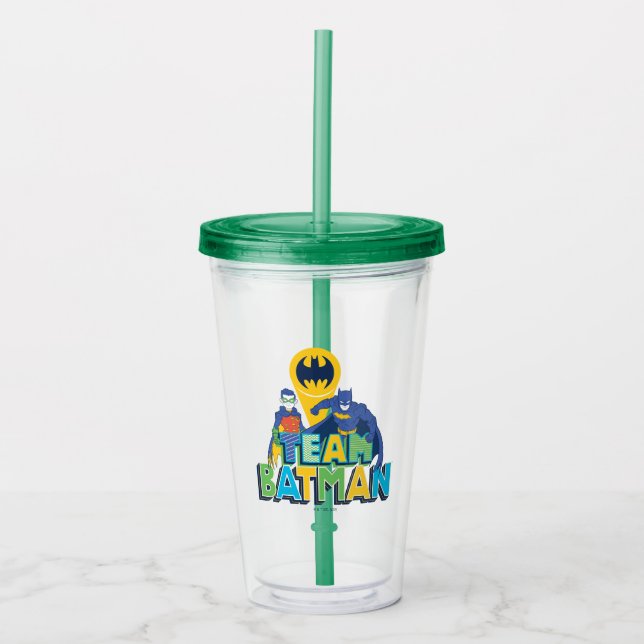 Vaso Acrílico Batman | Equipo Batman y Robin (Anverso)