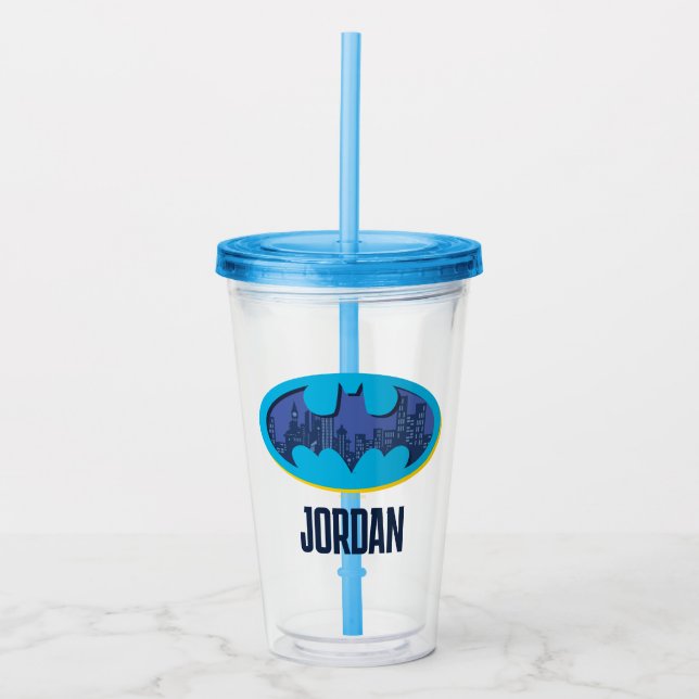 Vaso Acrílico Batman | Símbolo de la ciudad de Gotham (Anverso)