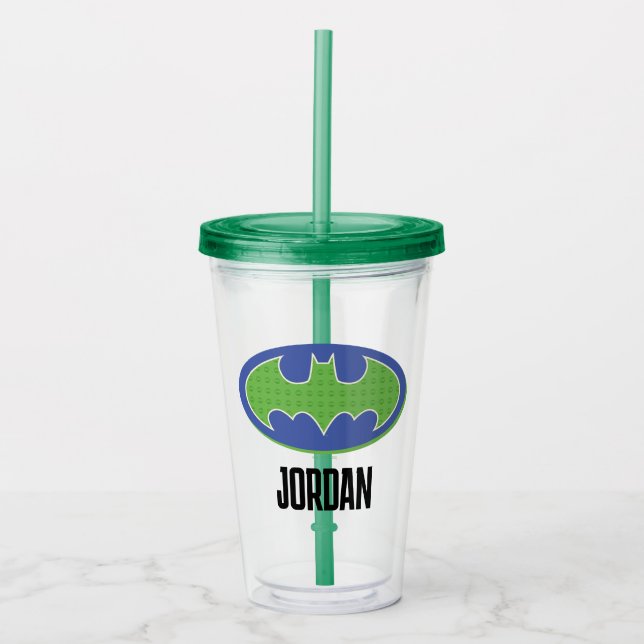 Vaso Acrílico Batman | Símbolo morado y verde (Anverso)