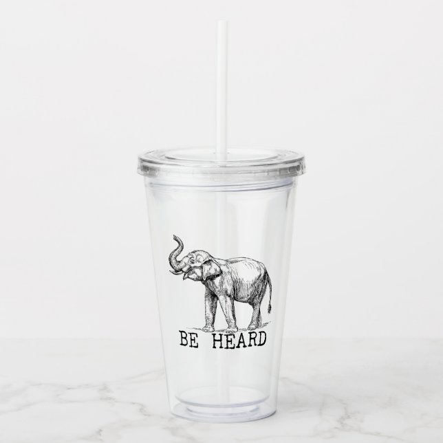 Vaso Acrílico Be Heard Cute Elephant (Anverso)