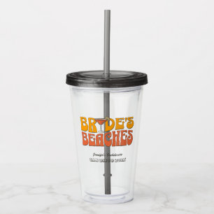 Vaso Acrílico Beach Bachelorette Party Groovy Bride's Beach
