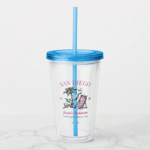 Vaso Acrílico Beach Bachelorette Party Vintage Bridesmaid Person