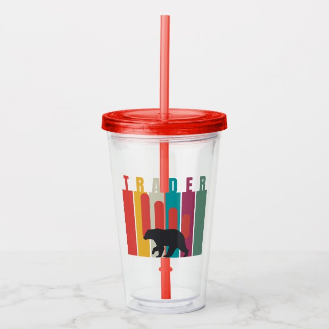 Vaso Acrílico Bearish market | Trader | Simple design (Anverso)