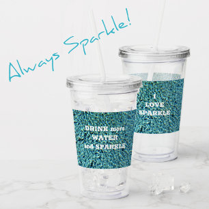 Vaso Acrílico Beba más agua y espárragos