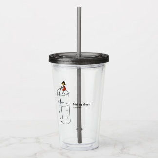 Vaso Acrílico Beba mucha agua Copa de Straw