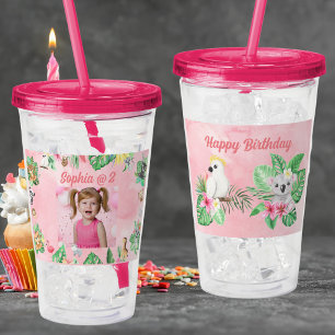 Vaso Acrílico Bebé Animales Niños de Tumbler acrílicos Regalo de