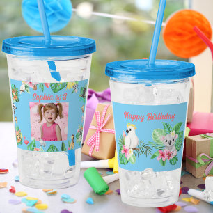 Vaso Acrílico Bebé Animales Niños de Tumbler acrílicos Regalo de