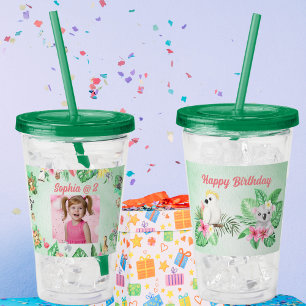 Vaso Acrílico Bebé Animales Niños de Tumbler acrílicos Regalo de