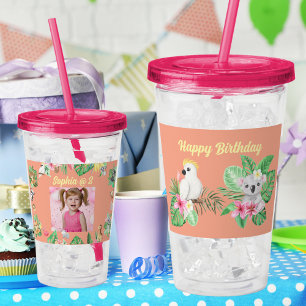 Vaso Acrílico Bebé Animales Niños de Tumbler acrílicos Regalo de