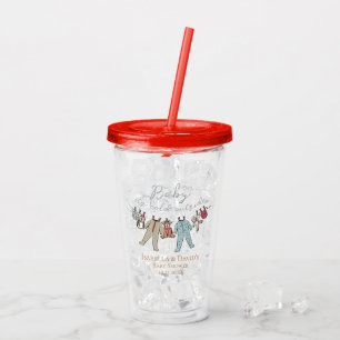 Vaso Acrílico Bebé, frío fuera del Baby Shower invernal