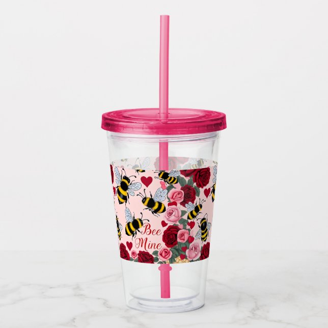 Vaso Acrílico Bee Mine Love Buzz Design (Anverso)