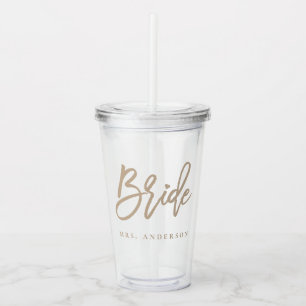 Vaso Acrílico Beige Script Bride