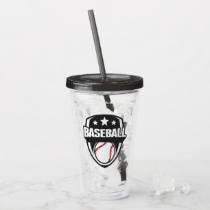 Vaso Acrílico Béisbol personalizado de texto y color