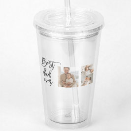 Vaso Acrílico Belleza Collage Foto Mejor Regalo De Papá Nunca