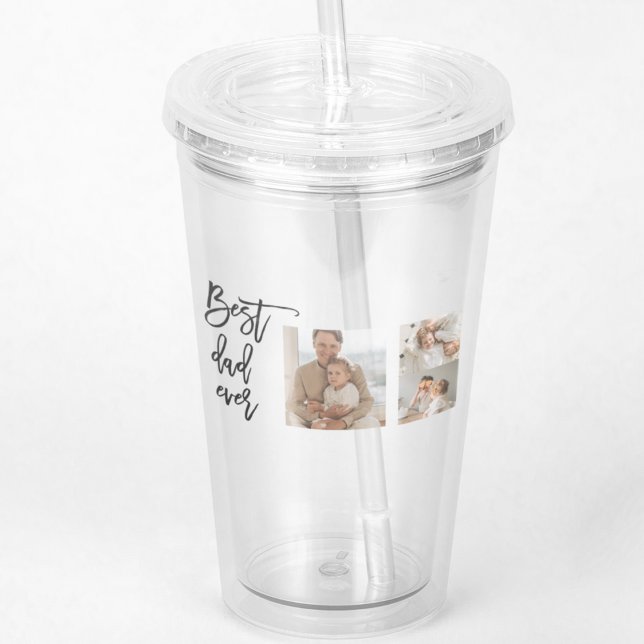 Vaso Acrílico Belleza Collage Foto Mejor Regalo De Papá Nunca (Subido por el creador)