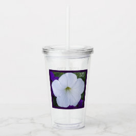Vaso Acrílico Belleza fotográfica de flor blanca para abatir el