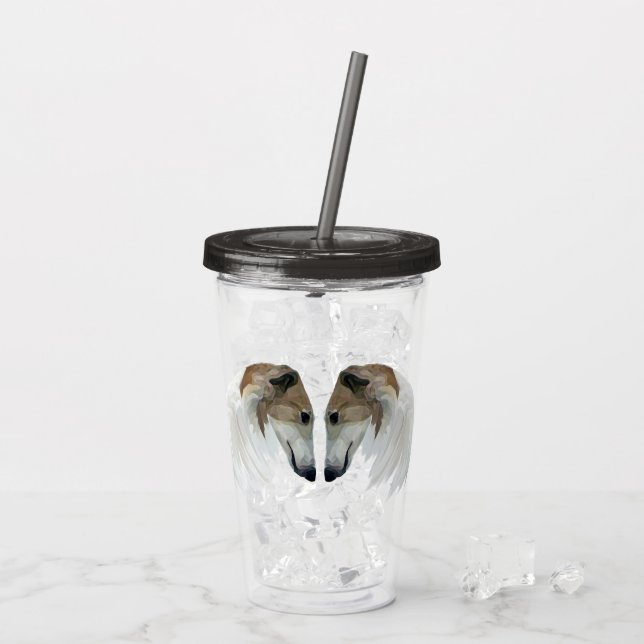 Vaso Acrílico Bellezas borzoi Tumbler acrílico (Reverso (hielo))