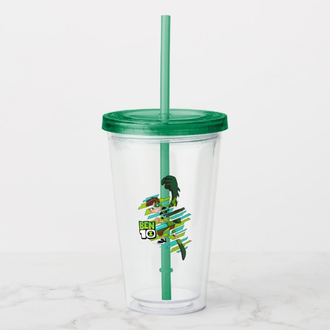 Vaso Acrílico Ben 10 Transformación de ADN salvaje (Anverso)