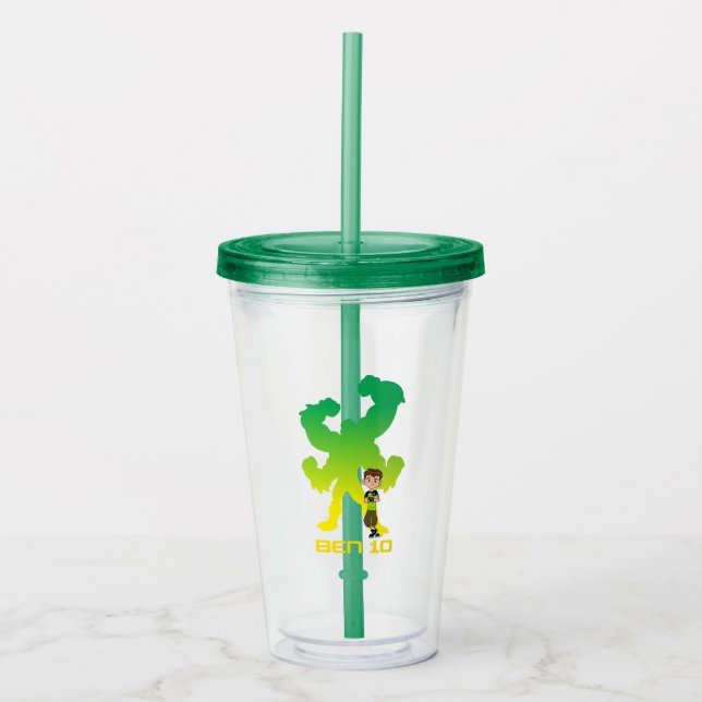 Vaso Acrílico Ben 10 y Cuatro Brazos Sombra (Anverso)