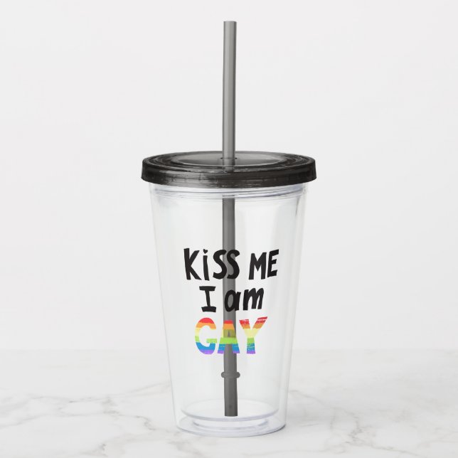 Vaso Acrílico Bésame, soy gay (Anverso)