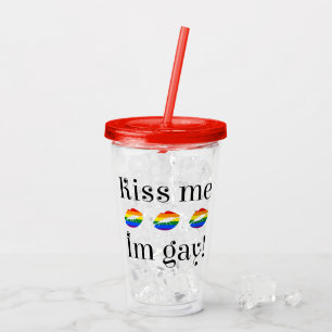Vaso Acrílico Bésame, soy gay (letras negras)