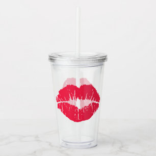 Vaso Acrílico Beso del lápiz labial