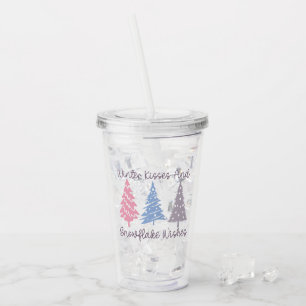 Vaso Acrílico Besos de invierno y deseos de copas de nieve