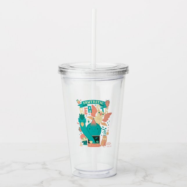 Vaso Acrílico Bestias Fantásticas personalizados Con Newt Scaman (Anverso)