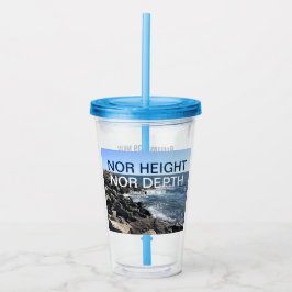 Vaso Acrílico Biblia inspiradora frente a olas del mar Azul