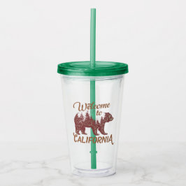 Vaso Acrílico Bienvenidos a California Bear Forest