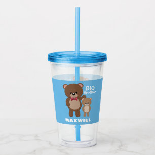Vaso Acrílico BIG BROTHER Teddy Bear Name Blue