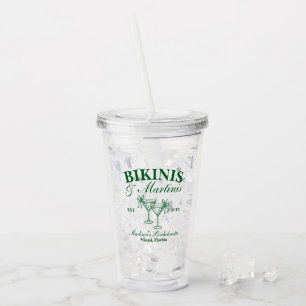Vaso Acrílico Bikinis Personalizados y Martinis para Despedida d