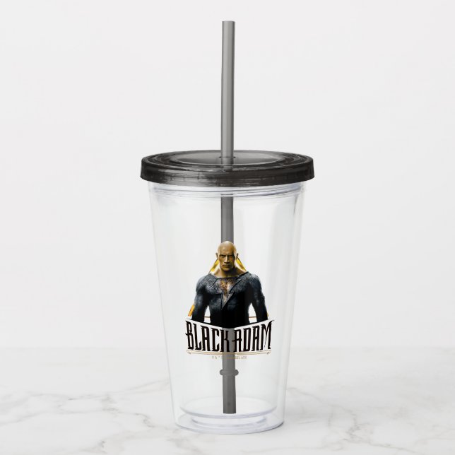Vaso Acrílico Black Adam Character and Name Graphic (Anverso)