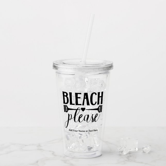 Vaso Acrílico Bleach Please Cita Hairdresser Stylist Salon (Reverso (hielo))
