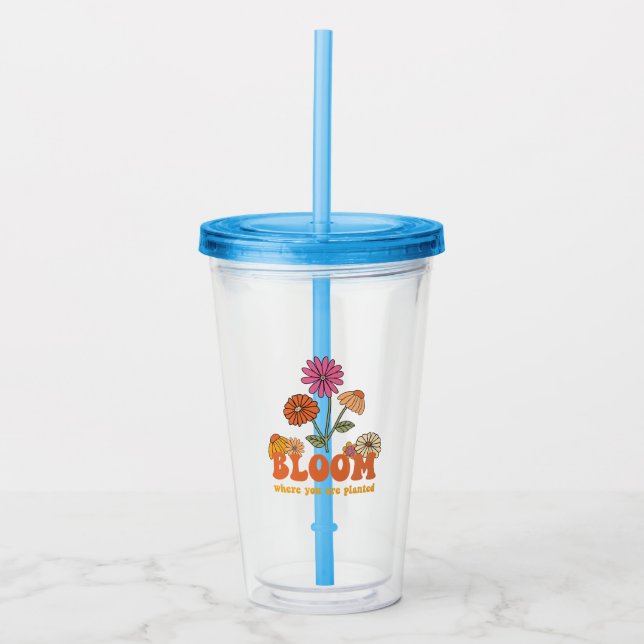 Vaso Acrílico Bloom donde te plantan (Anverso)