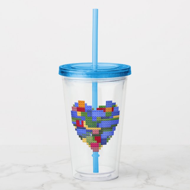 Vaso Acrílico Bloque de constructor maestro ladrillo edificio co (Anverso)