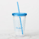 Vaso Acrílico Blue Stars Monogrammed Kids Boys Birthday Party<br><div class="desc">guión de tipografía azul oscuro, personalizado, elegante y personalizado, fondo de patrón de estrellas azul claro, elegante y moderno, elegante, monogramado, liviano, duradero, portátil, de doble pared resistente al sudor, tumbler acrílico sin BPA. Simplemente escriba su nombre / nombre de niño / nombre de familia / nombre de la empresa,...</div>