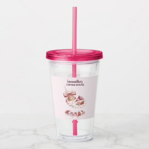 Vaso Acrílico Blush Patisserie Cafe Marca Personalizada