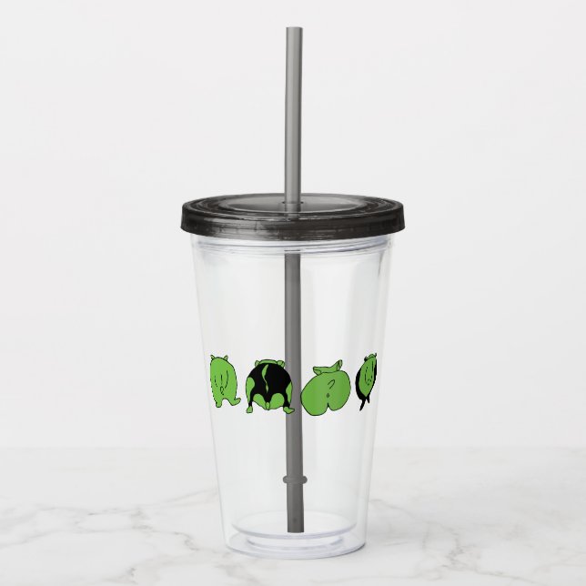Vaso Acrílico Bocas de Hamster Verde (Anverso)