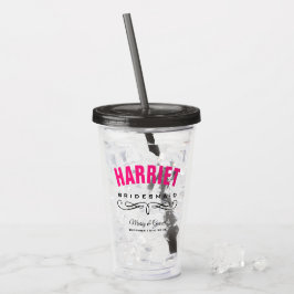 VASO ACRÍLICO BODA DE DAMA DE HONOR PERSONALIZADA
