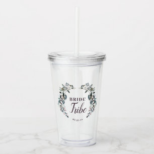 Vaso Acrílico Boda de Escudo de jardín de novia tribu morado