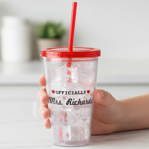 Vaso Acrílico Boda de novia personalizada